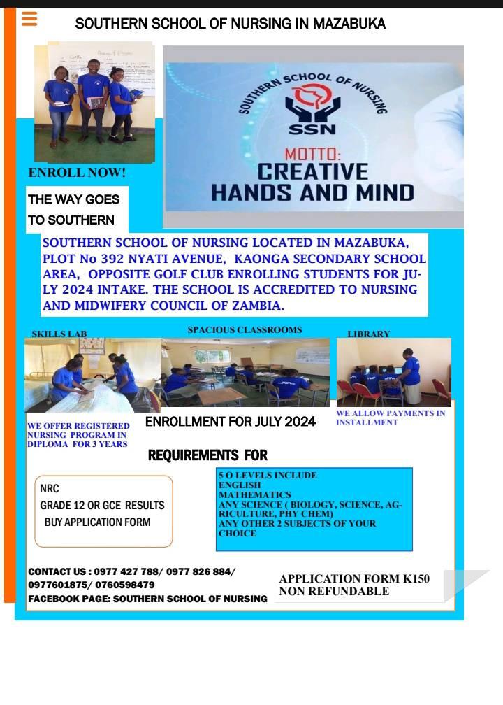 Southern School of Nursing admissions advert